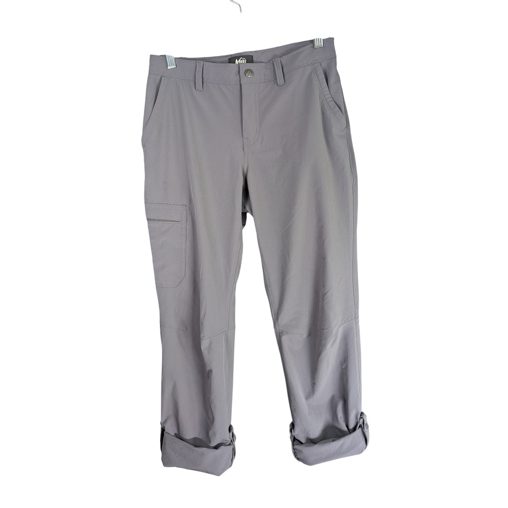 REI Co-op Hiking Pants Womens 4 Gray Roll Up Convertible Stretch - Picture 2 of 10